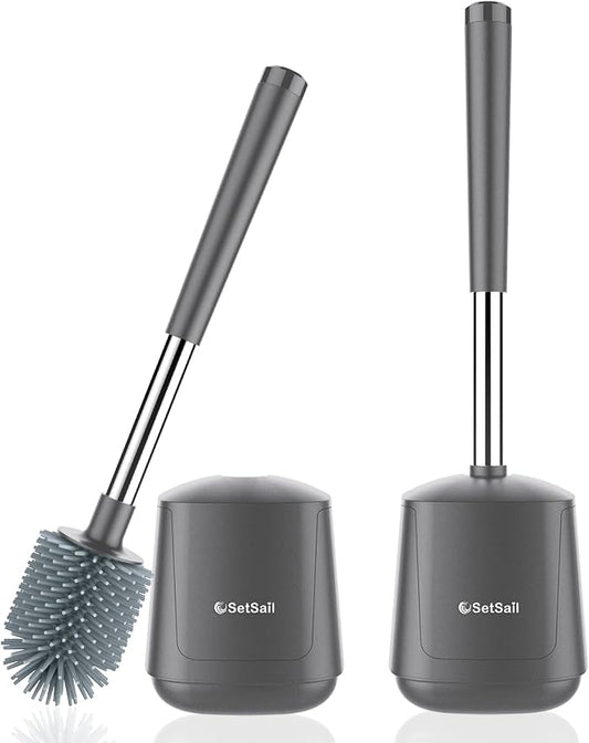 SetSail Silicone Toilet Bowl Brush and Holder Automatic Toilet Brushes by SetSail