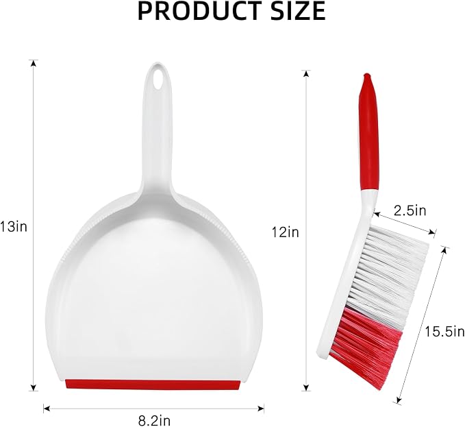 NACENA Dust Pan and Brush Set, Large Hand Broom and Dustpan Set Large Brush and - Image 2