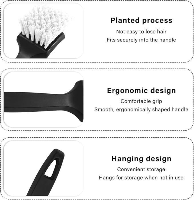 Car Carpet Cleaning Brush, Wheel Hub Scrub Brush Floor Mat Cleaning Brush - Image 3