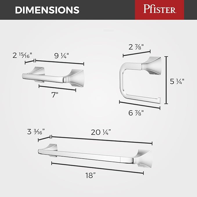 Pfister Bruxie 3-Piece Bathroom Hardware Set - Image 9