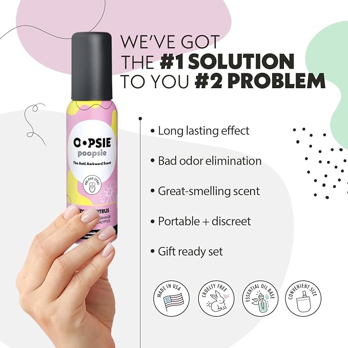 OOPSIE POOPSIE - Flower Citrus - Before & After You Go Toilet Spray 2oz - - Image 2