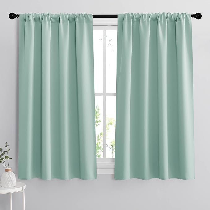 RYB HOME Room Darkening Kitchen Curtains, Farmhouse Small Window Drapes Rod by RYBHOME