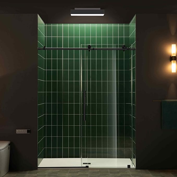 Woodbridge 56-60" W x 80" H Frameless Single Sliding Shower Door - Image 2