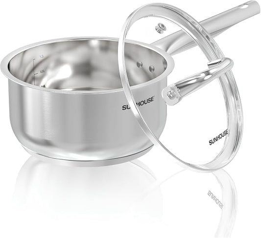 SUNHOUSE – 1.5 Quart Stainless Steel Sauce Pan by SUNHOUSE