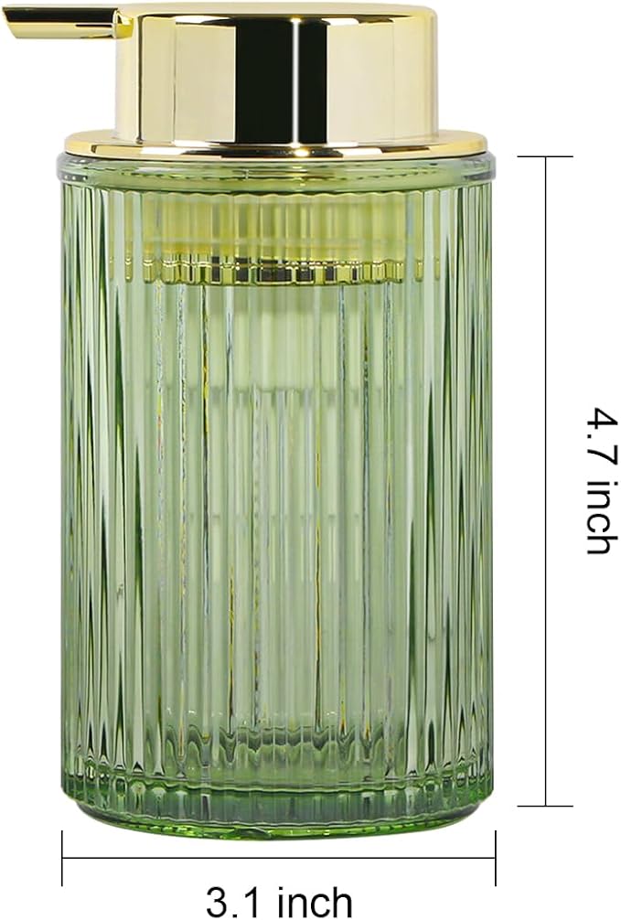Green Foaming Soap Dispenser, 12 Oz Glass Foaming Hand Soap Dispenser - Image 7