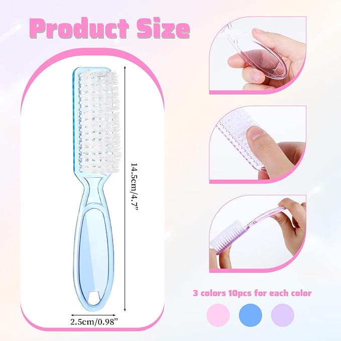 30 PCS Nail Scrubber Brush, Handle Grip Nail Brushes - Image 7