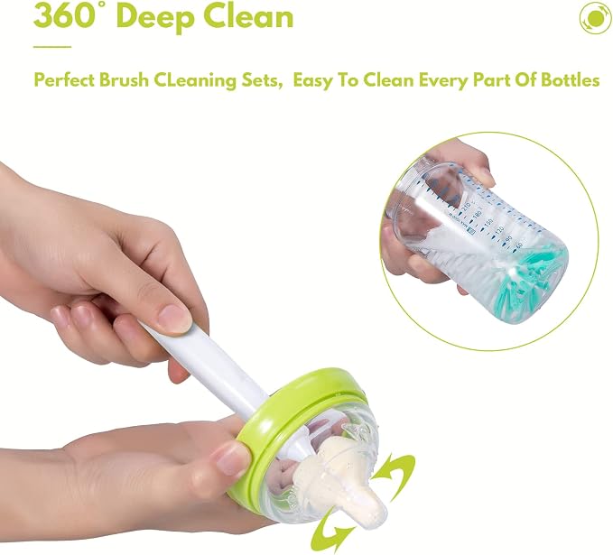 Baby Bottle Brush Set with Nipple Cleaner and Suction, 10.2" Cleaning Brush and - Image 4