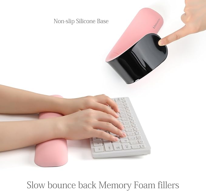 UnivoColors Design-Wave Keyboard Wrist Rest, Artificial Sheepskin+Memory - Image 4
