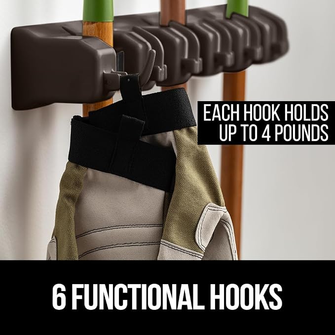 GORILLA GRIP Wall Mount Hook Fixture, Also Includes Slots to Hold Mop, Easy - Image 3