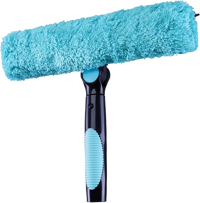 11" Window Squeegee and Microfiber Scrubber 2-in-1 Combo Cleaning Tools - Image 9