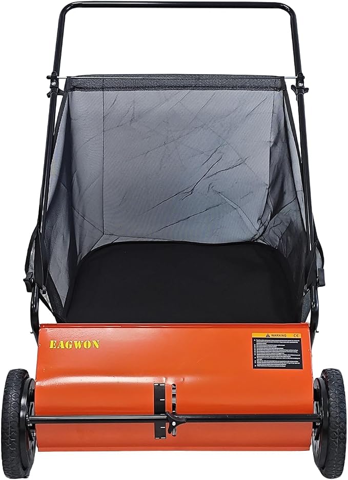 Push Lawn Sweeper, 26-Inch Width, 7 Cu. Ft. Hopper Capacity, 4 Spinning Brushes - Image 3