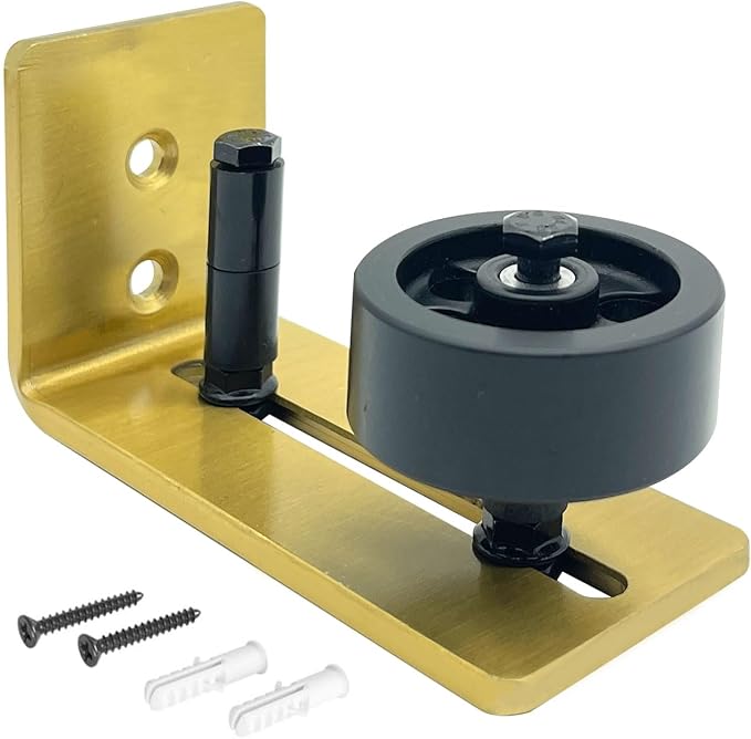 Rio Salto Metal Gold Barn Door Floor Guide Hardware, Barn Door Roller Track by RioSalto