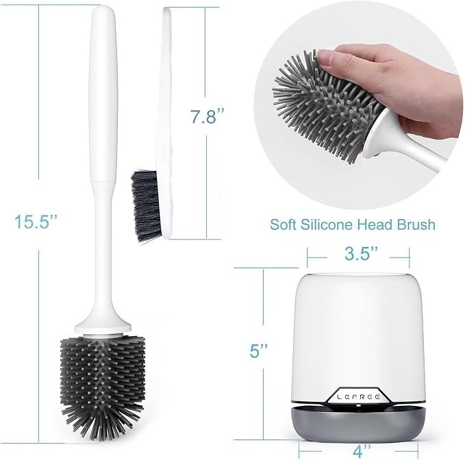Lefree 2 Pack Silicone Toilet Brush Set - Image 9