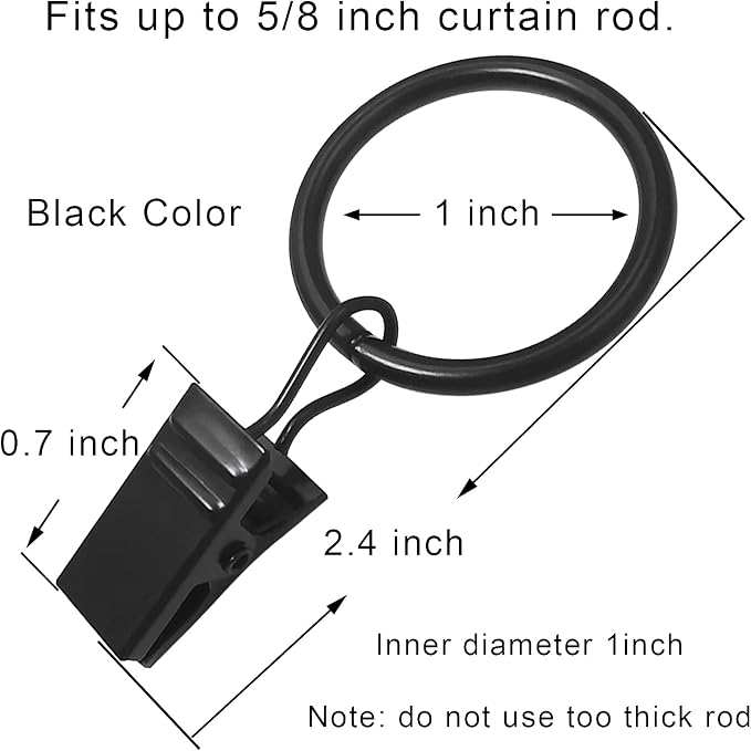 44 Pack Metal Curtain Rings - Image 2