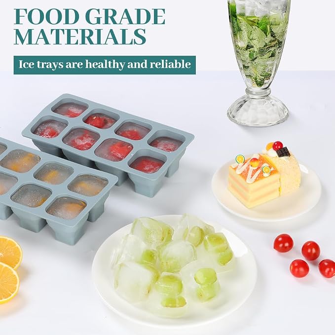 Foldable Ice Cube Trays, 2 Pack Folding Ice Cubes Maker Molds - Image 4