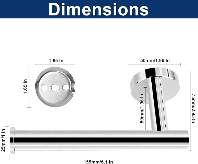 NearMoon Bathroom Toilet Paper Holder, Premium SUS304 Stainless Steel Rustproof - Image 6
