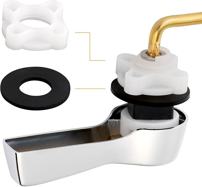 Hibbent Universal Metal Side Mount Toilet Handle Replacement Kit, Brass Toilet - Image 5