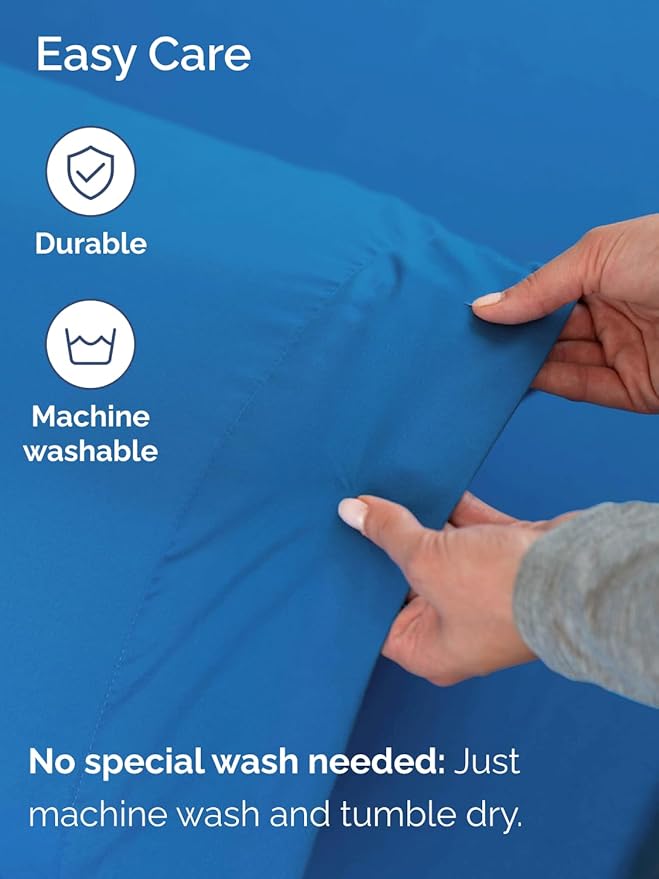 Extra Deep Cal King Sheet Set - 6 Piece Breathable and Cooling Sheets - Hotel Luxury Bed Sheets Set - Easy Fit - Soft, Wrinkle Free and Comfy Sheets Set - Royal Blue Sheet Set with Extra Deep Pockets