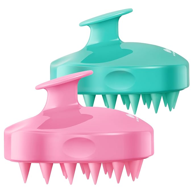 HEETA Hair Scalp Massager Shampoo Brush 2 Pack, Soft Silicone Bristles to by HEETA