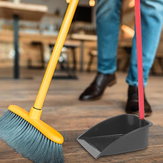 EXCEART Household Dustpan with Long Handle Upright Plastic Garbage Shovel - Image 7