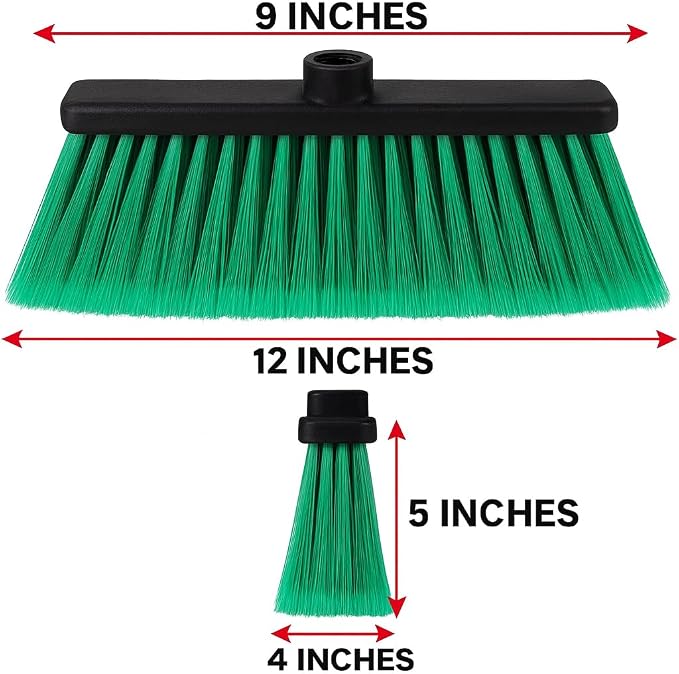 LUZIA Green 14" Premium Broom Head – Long Flagged Bristles – Gentle Deep Sweep - Image 4