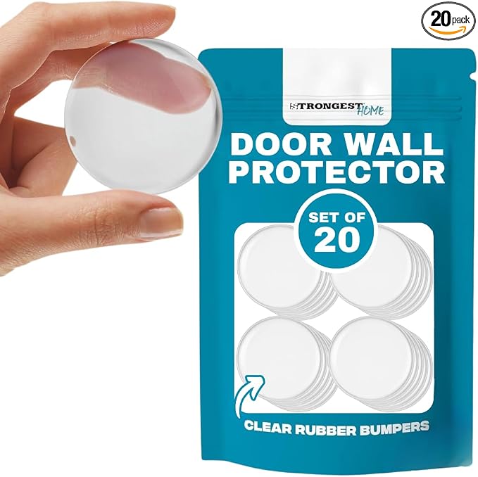 Strongest Home Door Wall Protector Clear Bumpers – 2 Inch Silicone Adhesive Pads by STRONGESTHOME