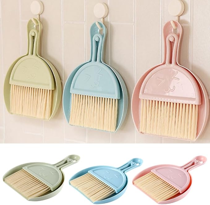 3 Pcs Mini Broom and Dustpan Set, Small Hand Broom and Dustpan Cleaning Cloths - Image 5