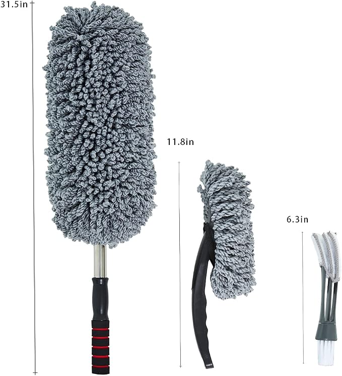 Microfiber Car Duster Exterior Scratch Free, Extendable Handle Interior - Image 3