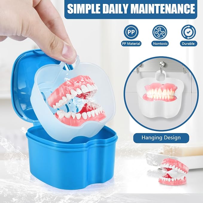 White Denture Bath Case Cup Box Holder Storage Container - Image 4