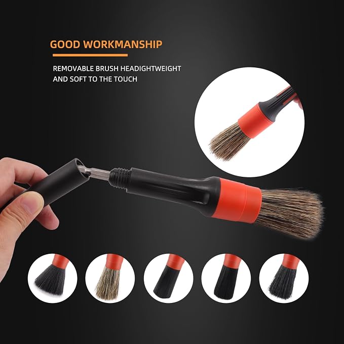 Car Drill Brush, Drill Brush Attachment SPTA 5Pcs Detachable Car Care Detailing - Image 2