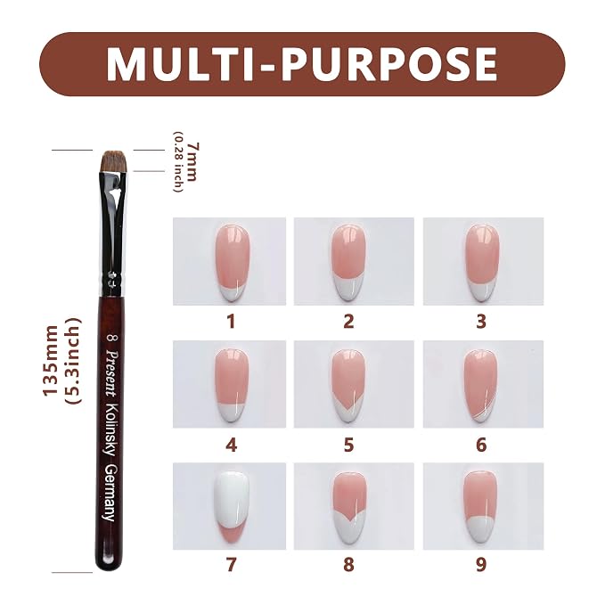 Present Gel Nail Brush, UV Gel Nail Brush, Nail Art Tips Builder Brush Pen - Image 5
