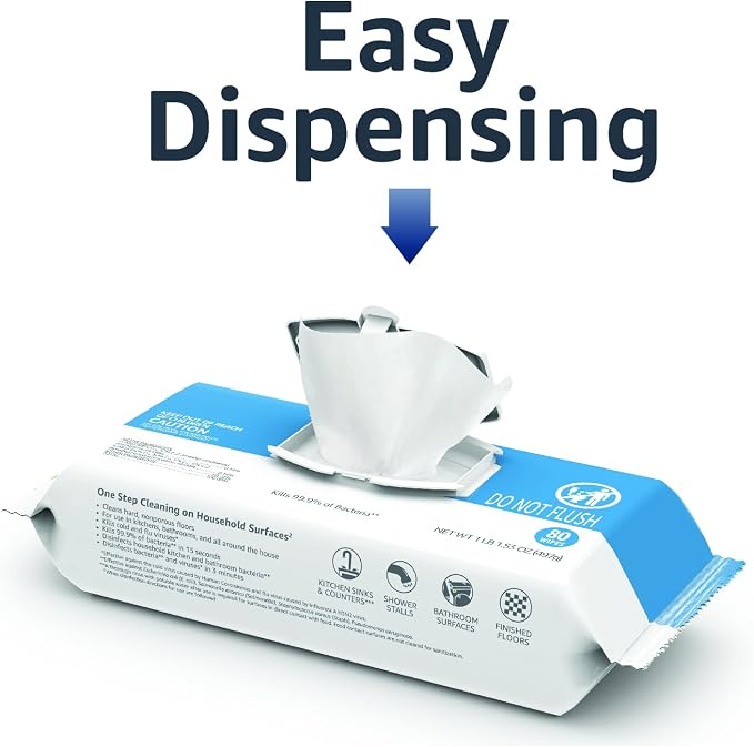 Amazon Basics Disinfecting Wipes, Lemon & Fresh Air Scent, - Image 7