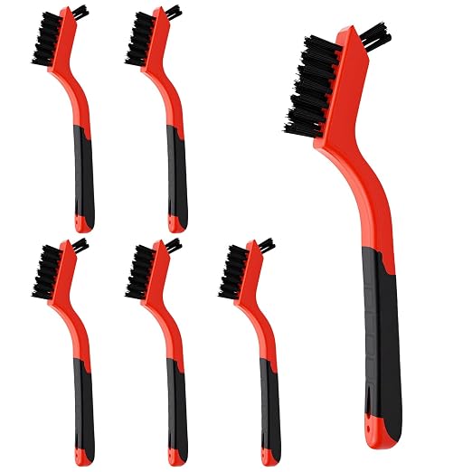 6 Pack Nylon Cleaning Brushes Set – Non-Scratch Bristles by Heran