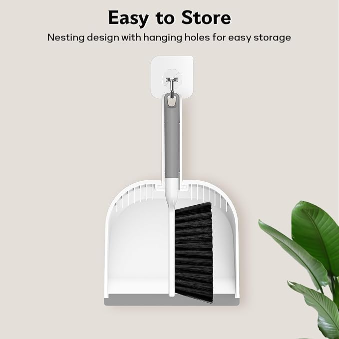 SetSail Small Dustpan and Brush Set, Nesting Snap-On Handheld Broom and Dust Pan - Image 6