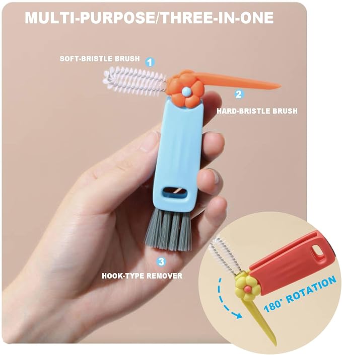 3 in 1 Cup Lid Gap Cleaning Brush Set Multifunctional Cup Lid Gap Cleaner - Image 4