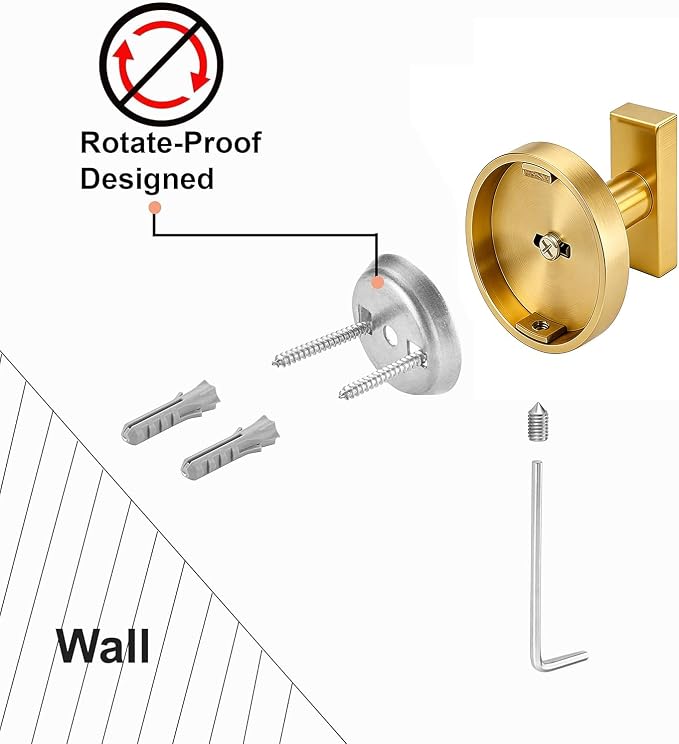 Nolimas Towel Hooks for Bathrooms, Brushed Gold Towel Hook for Kitchen Bathroom - Image 5