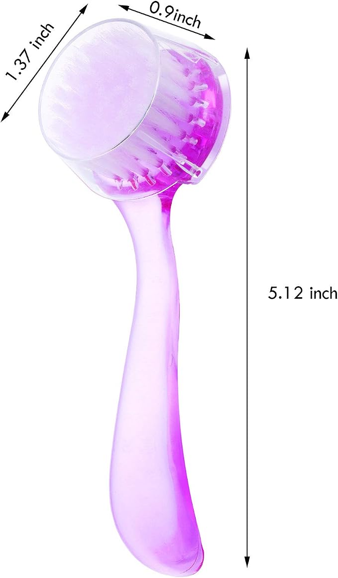 3 Pieces Facial Cleansing Brush Acrylic Handle Face Scrubbers Soft Bristle - Image 6