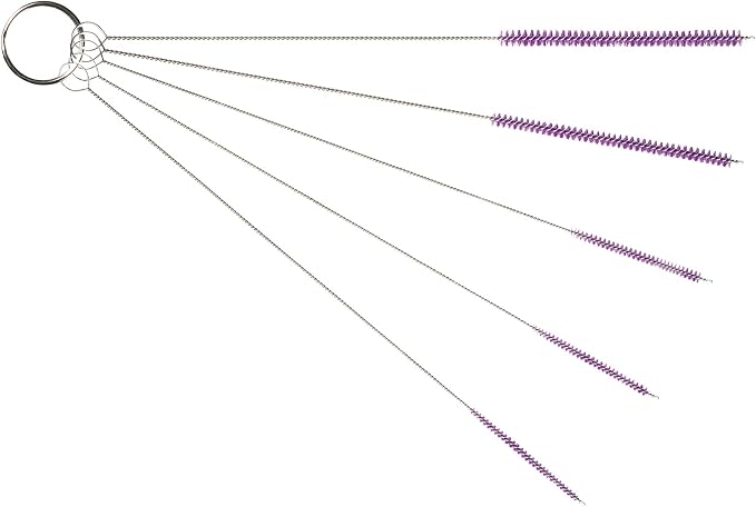10" Tube Cleaning Brush Set, 5 Pack Small, Extra Long Nylon Straw Brushes by TheScoopie