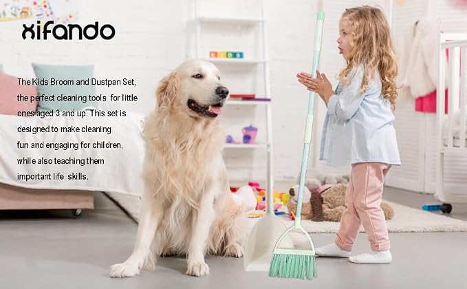 Mini Broom with Dustpan for Kids, Little Housekeeping Helper Set - Image 2