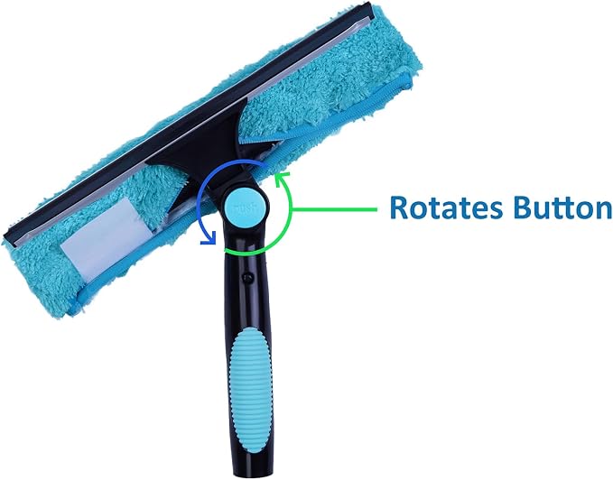 11" Window Squeegee and Microfiber Scrubber 2-in-1 Combo Cleaning Tools - Image 4