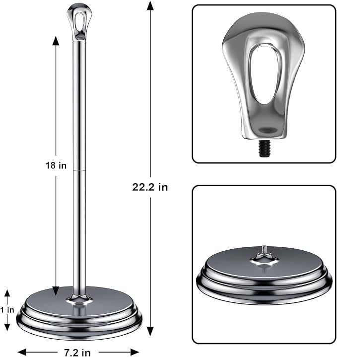 Toilet Paper Holder with Rustproof, Metal Free Standing Toilet Paper Stand - Image 2