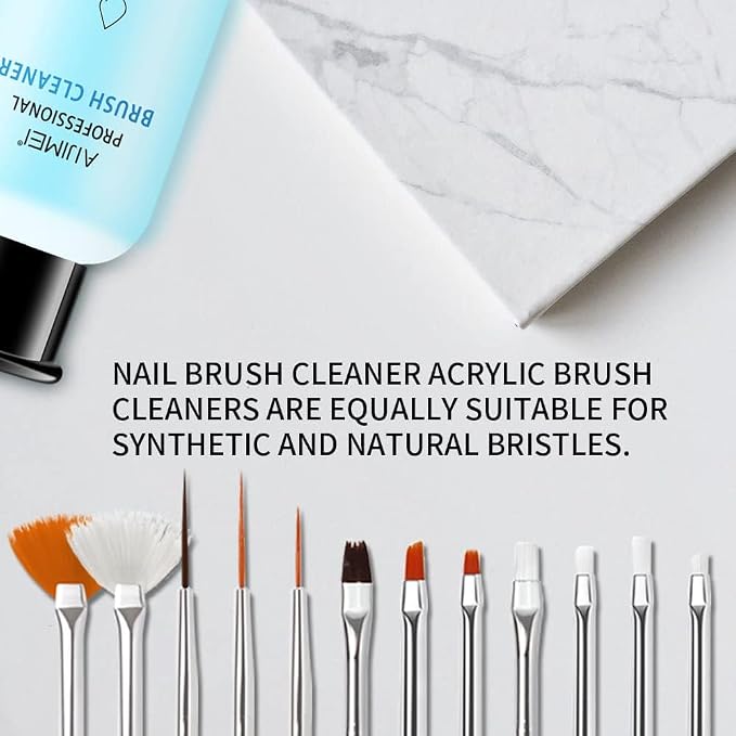 AIJIMEI Nail Brush Cleaner Gel Set Fast Cleaning Nail Brush Cleaner Easy To Use - Image 3
