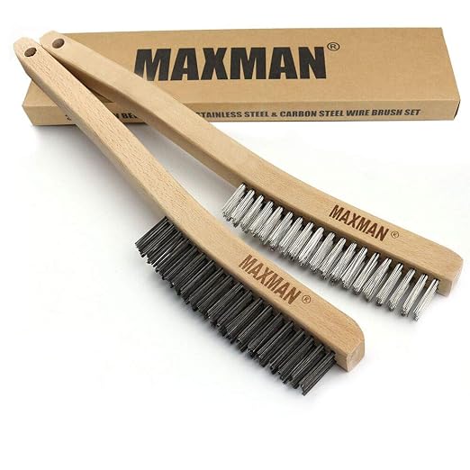 MAXMAN Wire Brush, Heavy Duty Carbon Steel and Stainless Steel Wire Brushes by MAXMAN