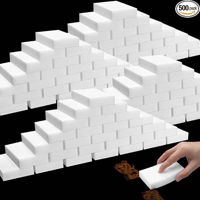 500 Pcs Magic Sponge Eraser Bulk Foam Sponge Cleaning Pads Multi Surface by Sosation