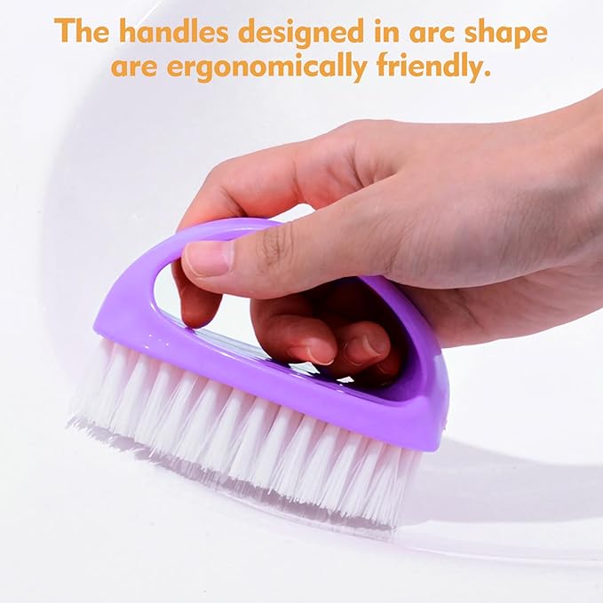 2 Pack Small Scrub Brush, Heavy Duty Stiff Nylon Bristles Cleaning Brush - Image 4
