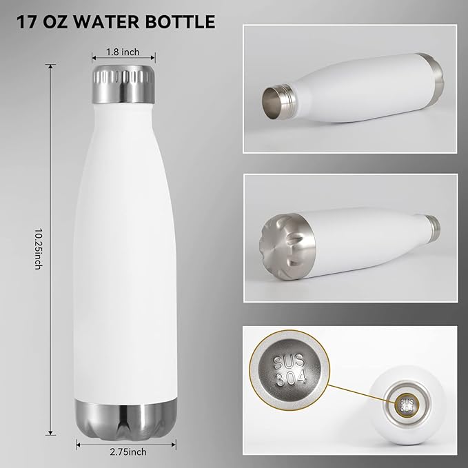 VEGOND 17oz Stainless Steel Water Bottles, Reusable Metal Sports Water Bottle - Image 3