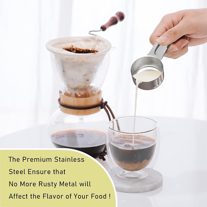 2PCS 1/3Cup Single Measuring Cup, Stainless Steel Measure Scoop, Metric and US - Image 4