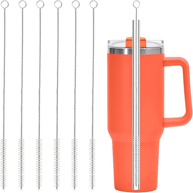 6 Pack Straw Cleaner Brush for Stanley, Reusable Extra Long Straw Cleaner for by Ajedrmy