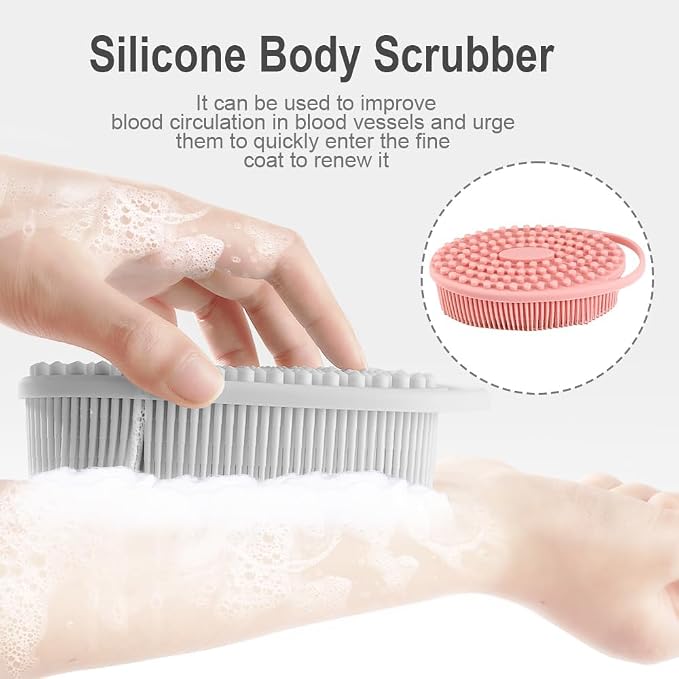 Silicone Body Scrubber, Exfoliating Silicone Loofah, Soft Silicone Body Shower - Image 4