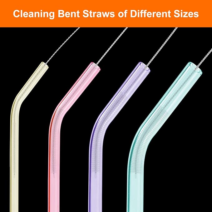 8 Inch Extra Long Straw Cleaner Brush Set, 10 Pack Reusable Straw Cleaning - Image 7
